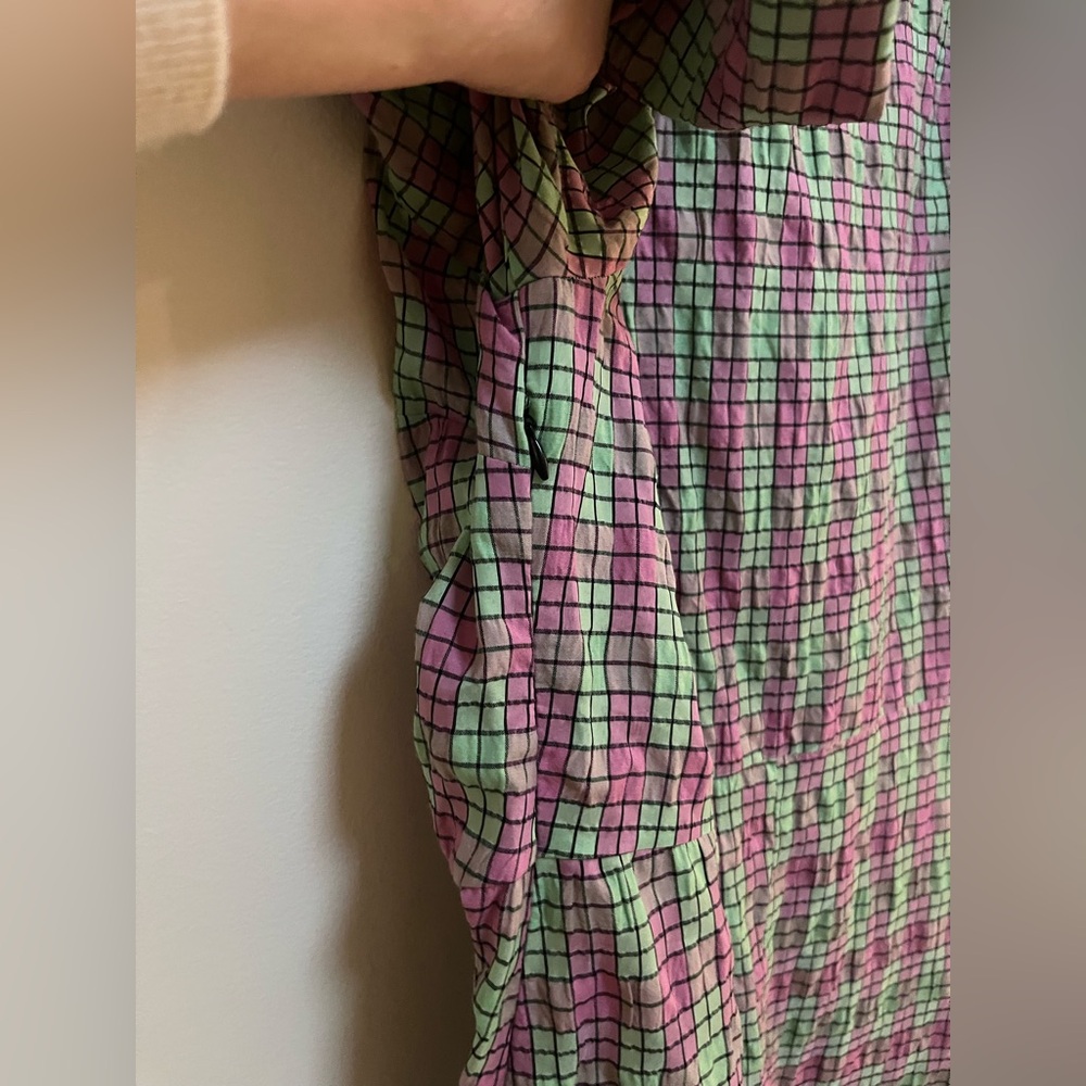 ZARA seersucker midi dress size Large - Picture 9 of 10